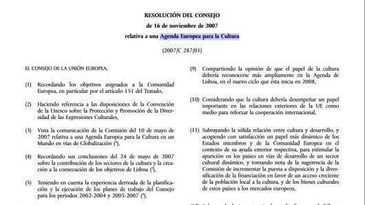 Agenda Europea para la Cultura