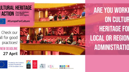 “Cultural Heritage in Action” – Acción de apoyo a buenas prácticas en materia de patrimonio cultural dirigida a ciudades y regiones europeas