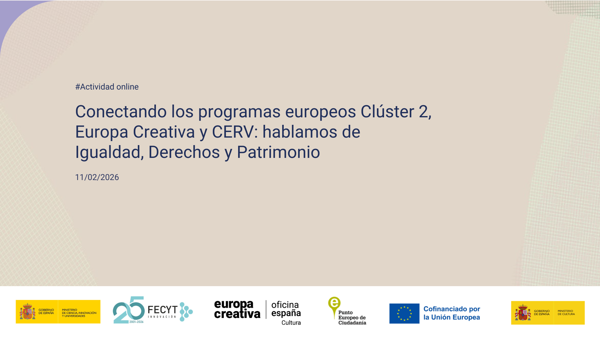 2. multzoko Europako programak, Creative Europe eta CERV lotzen: Berdintasunaz, Eskubideez eta Ondareaz hitz egiten dugu