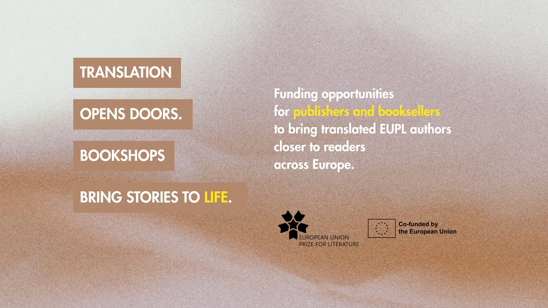 Nueva oportunidad para librerías y editoriales: convocatoria de eventos para la promoción de autores/as reconocidos/as con el Premio de Literatura de la Unión Europea