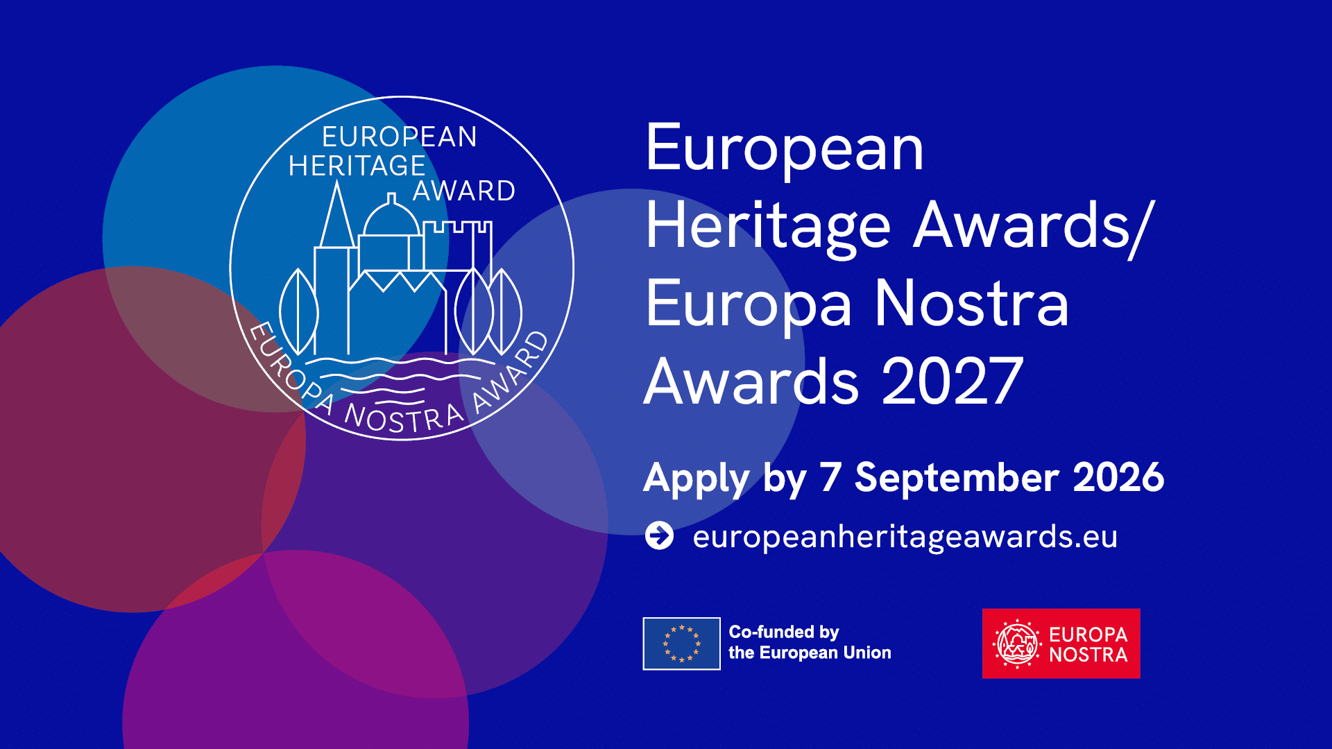 Abierta la convocatoria de los Premios  Europeos  del Patrimonio / Premios Europa Nostra 2027 hasta el 7 de septiembre de 2026